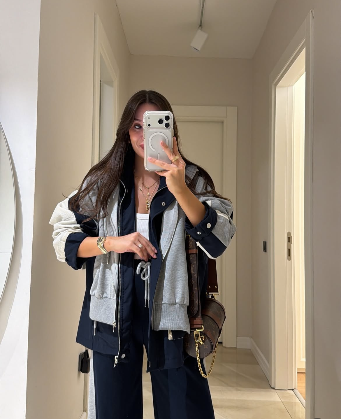 Set Navy attached hoddie