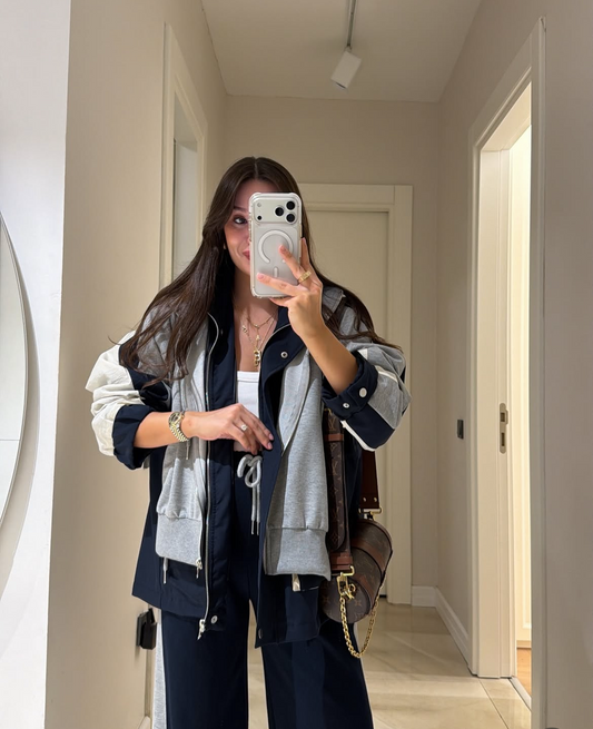 Set Navy attached hoddie