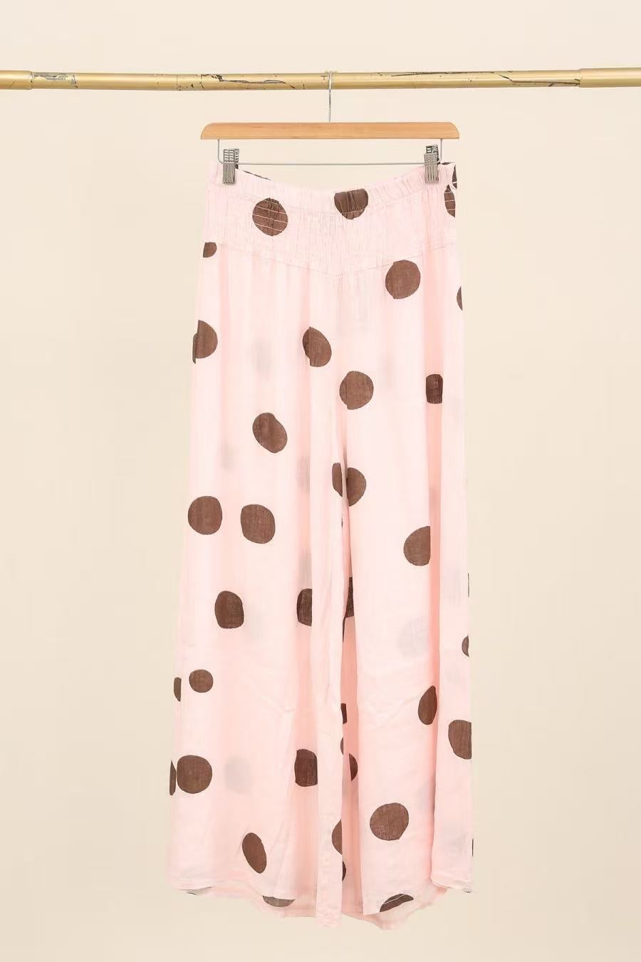 Pants polka rose linen