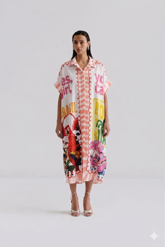 Shirt dress long panttern 6