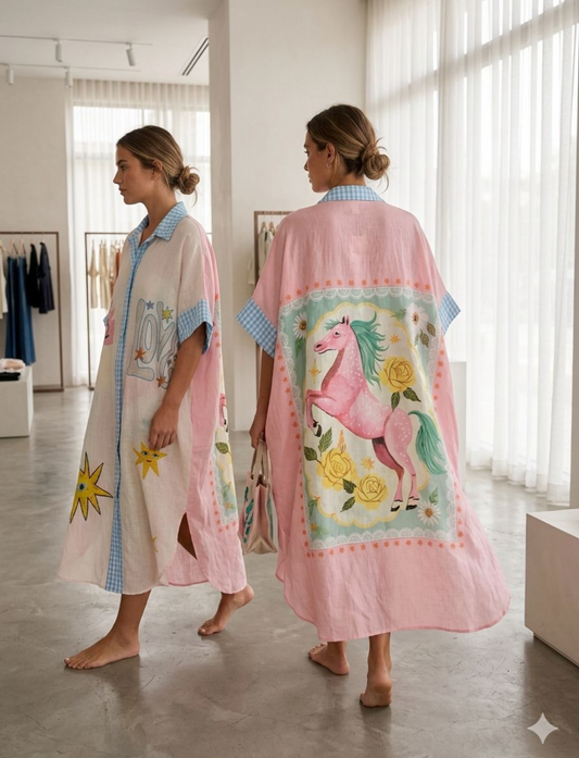 Shirt dress long pattern 2