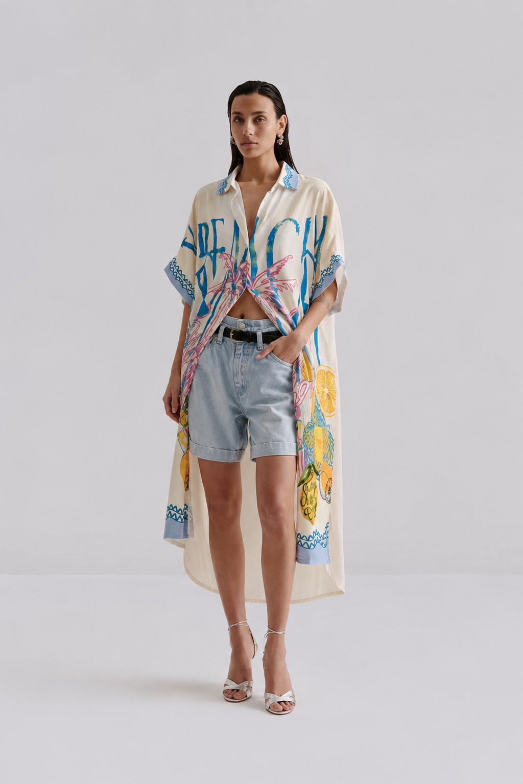 Shirt dress long pattern 10