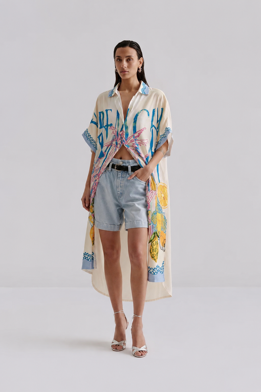 Shirt dress long pattern 10