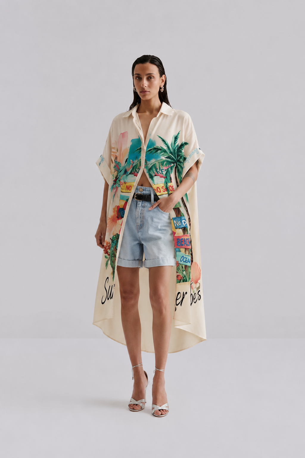 Shirt dress long pattern 8