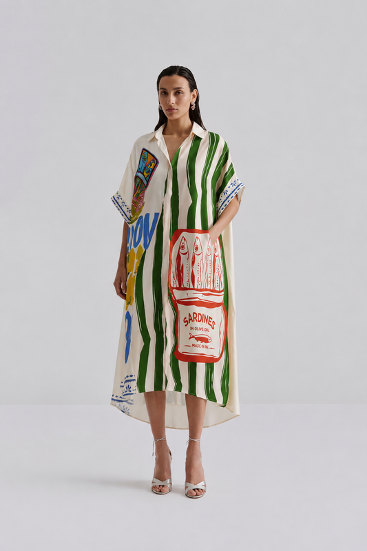 Shirt dress long pattern 3