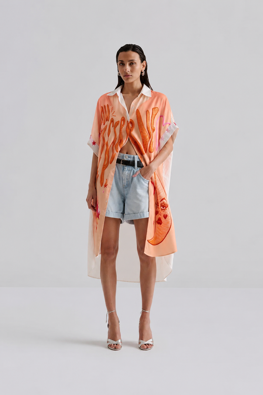 Shirt dress long pattern 7