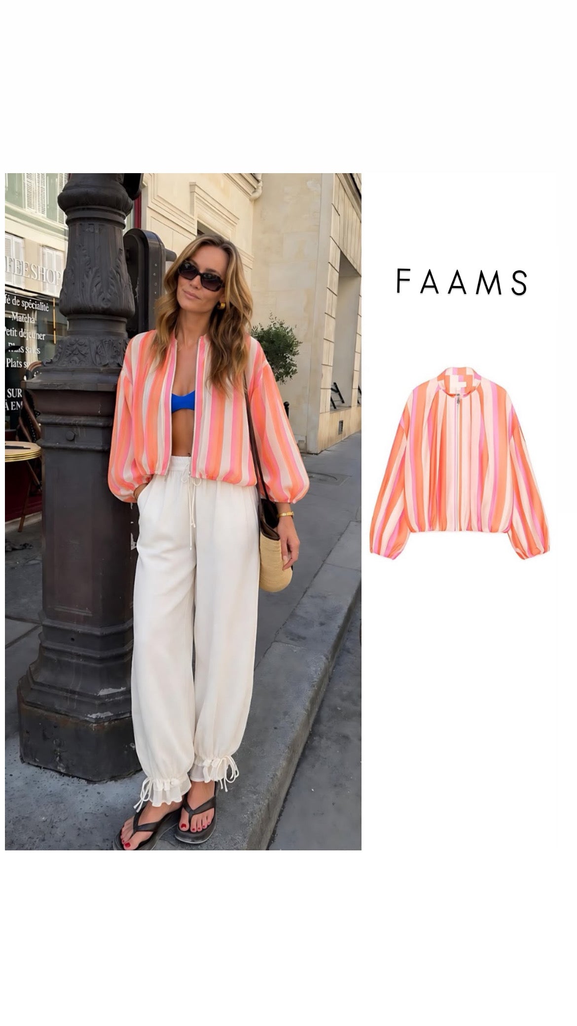 Bomber stripe multicolor jacket
