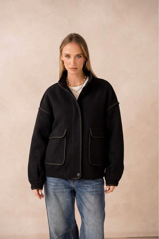 Jacket Black wool lined black