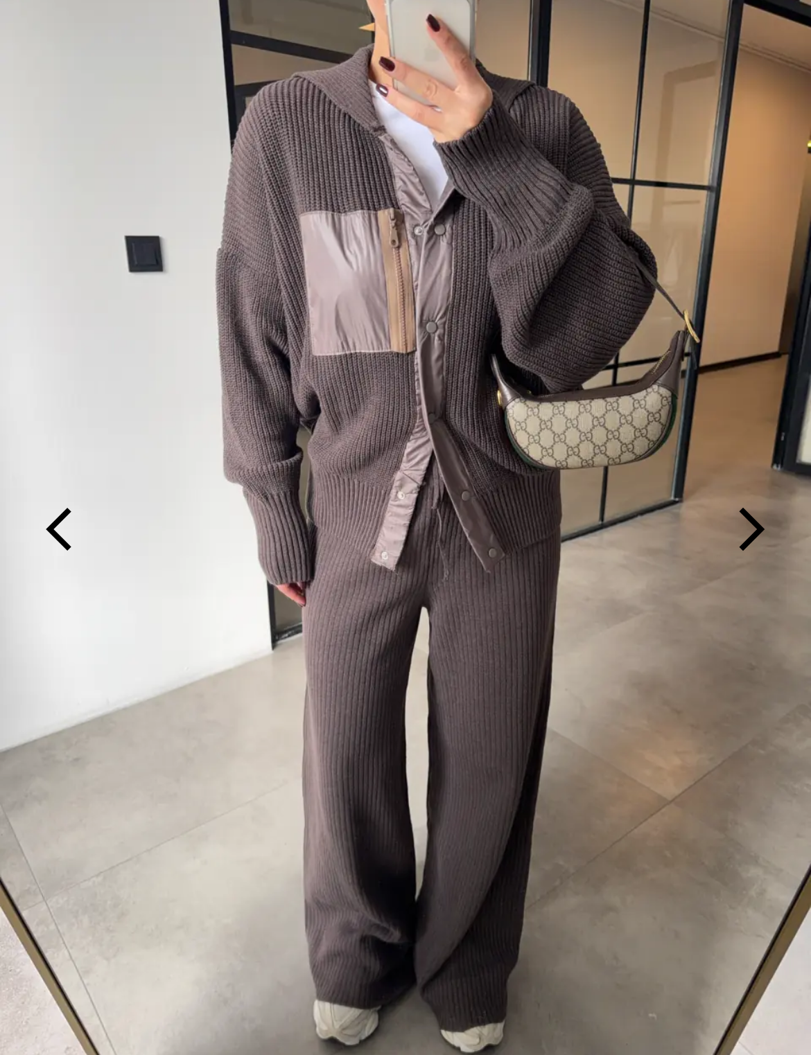 Set cafe knit buttons