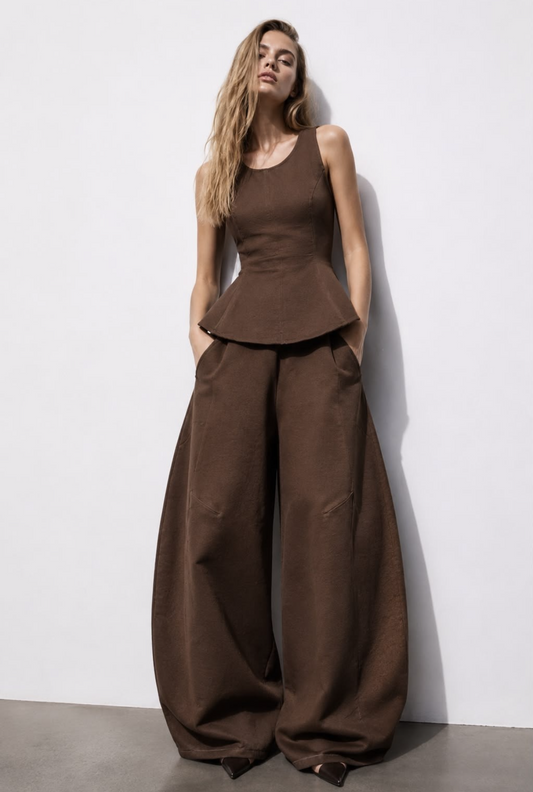 Set brown plain