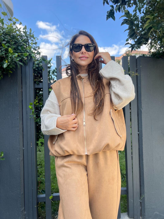 Cafe Suede vest Set
