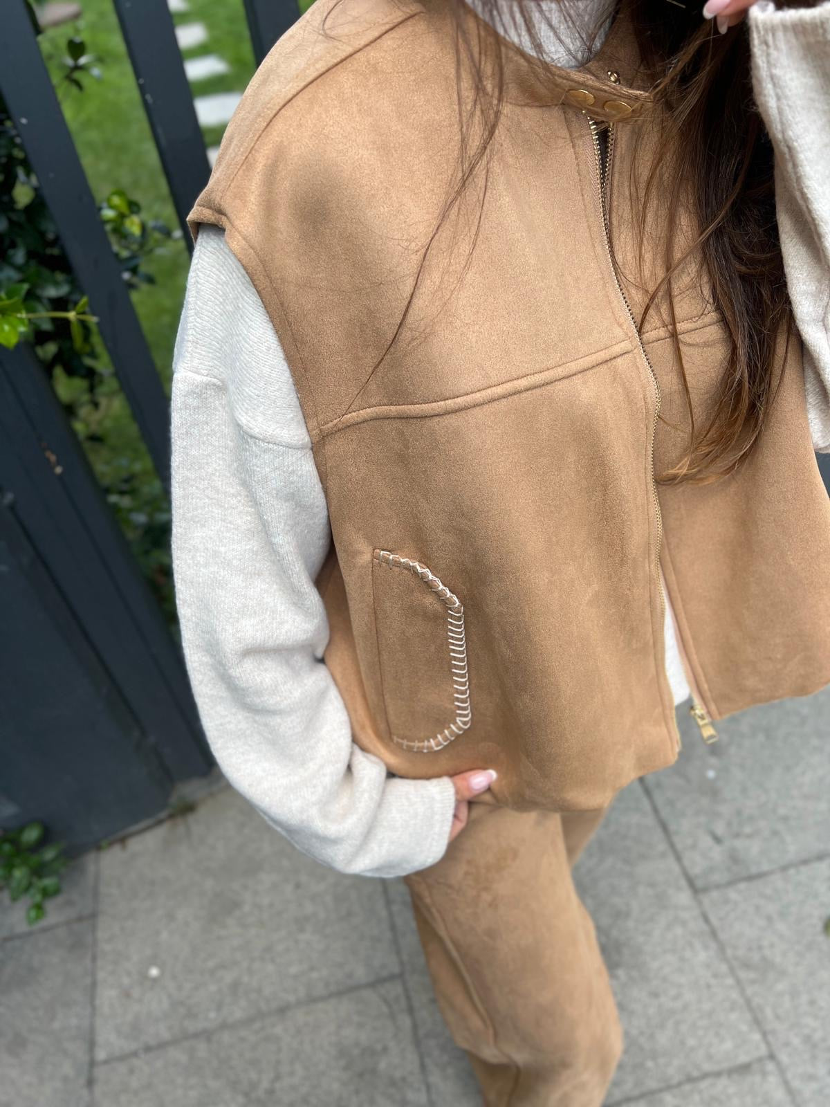 Cafe Suede vest Set