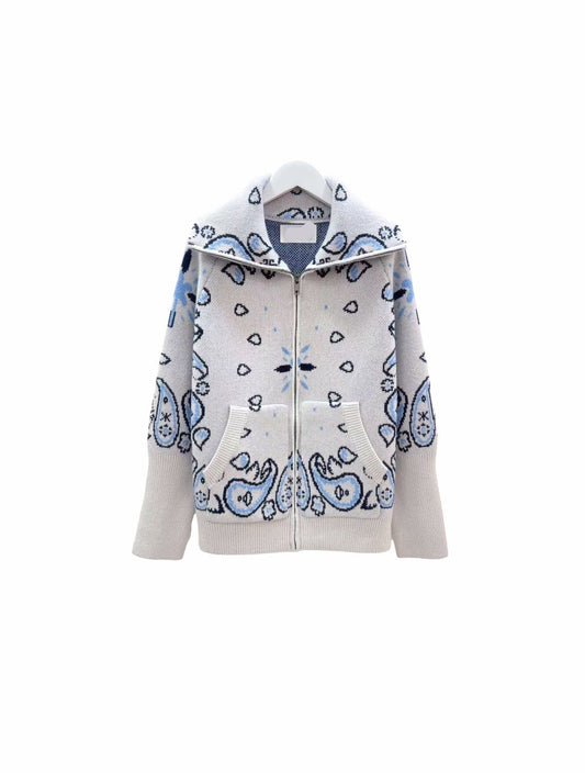 Bandana zipper grey blue