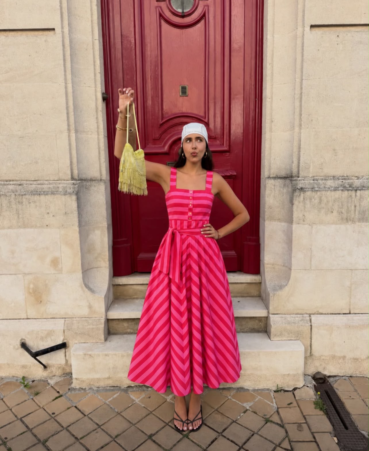 Dress stripe red pink