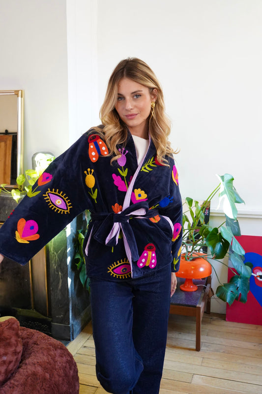 Jacket Suede patterned colors