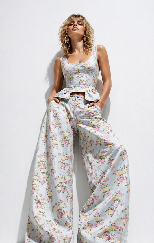 SET FLORAL BLUE