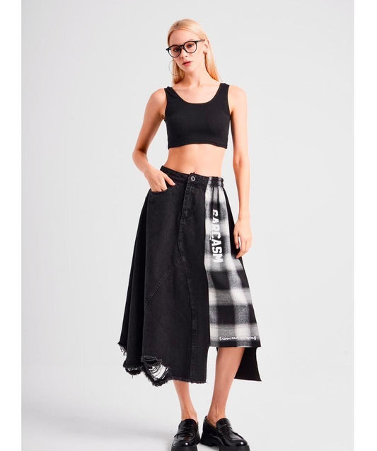Skirt black argyle