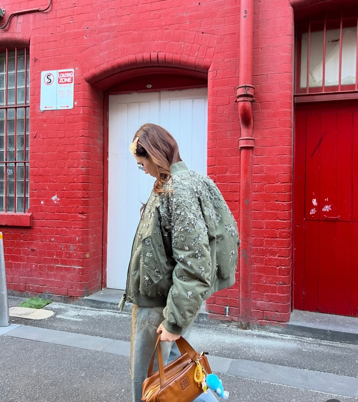 Jacket Olive Embroidery