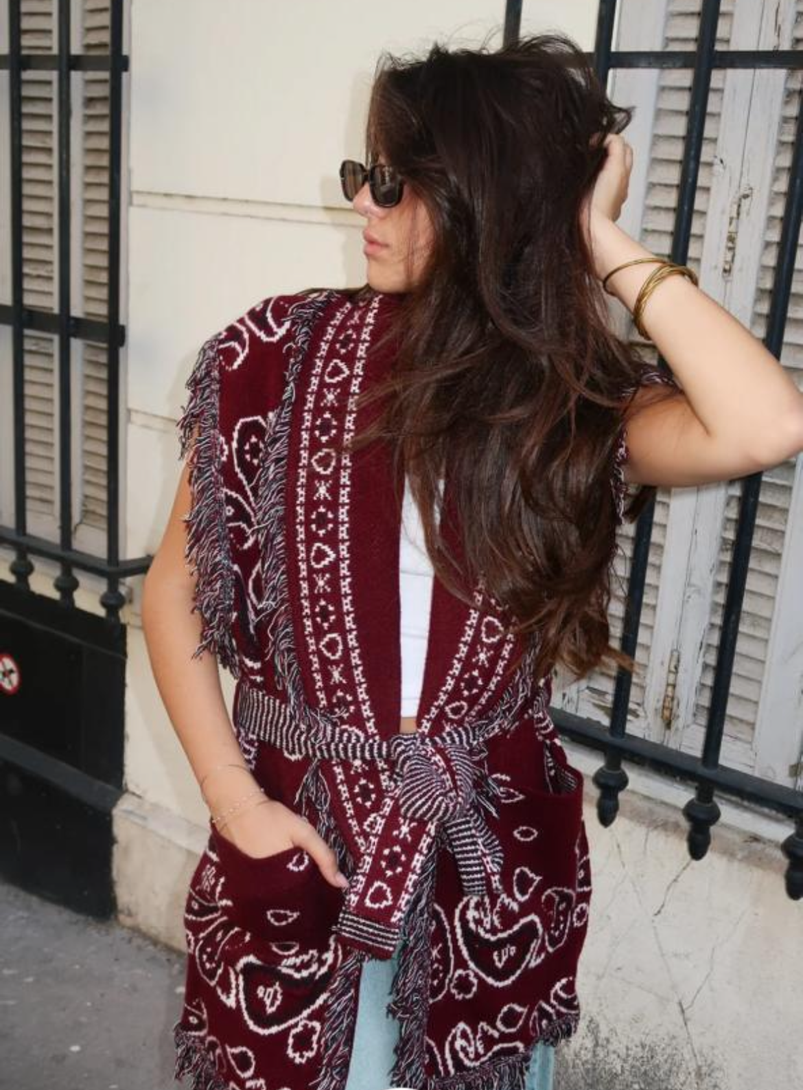 Vest bandana burgundy