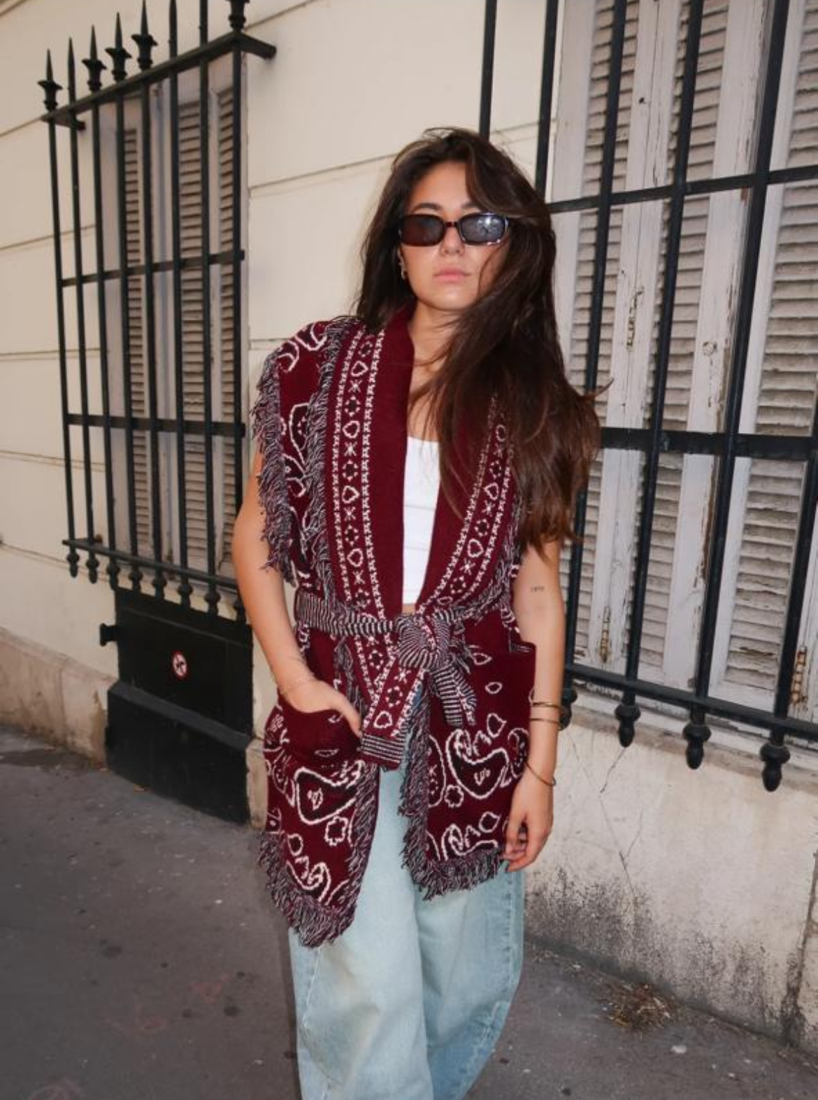Vest bandana burgundy