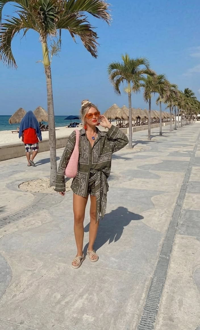 Bandana shirt + sarong olive