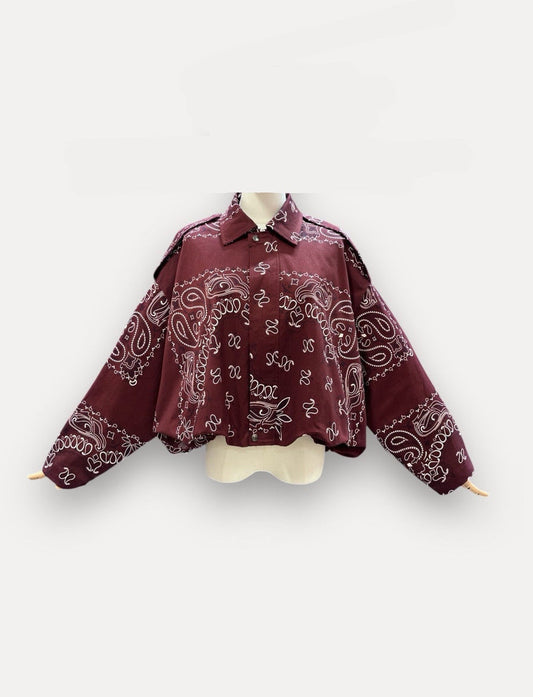 Jacket bandana bomber burgundy