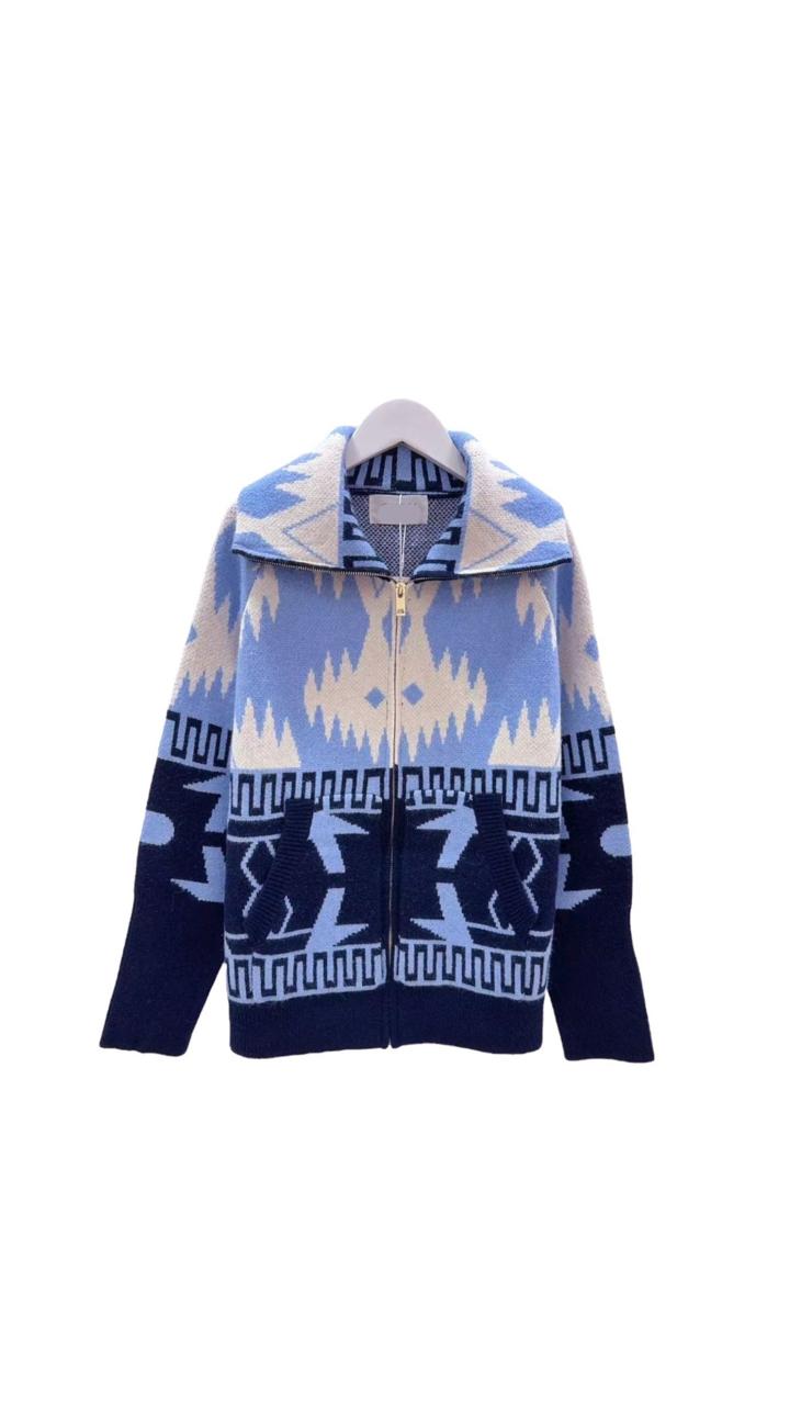 Cardigan zipper blue navy