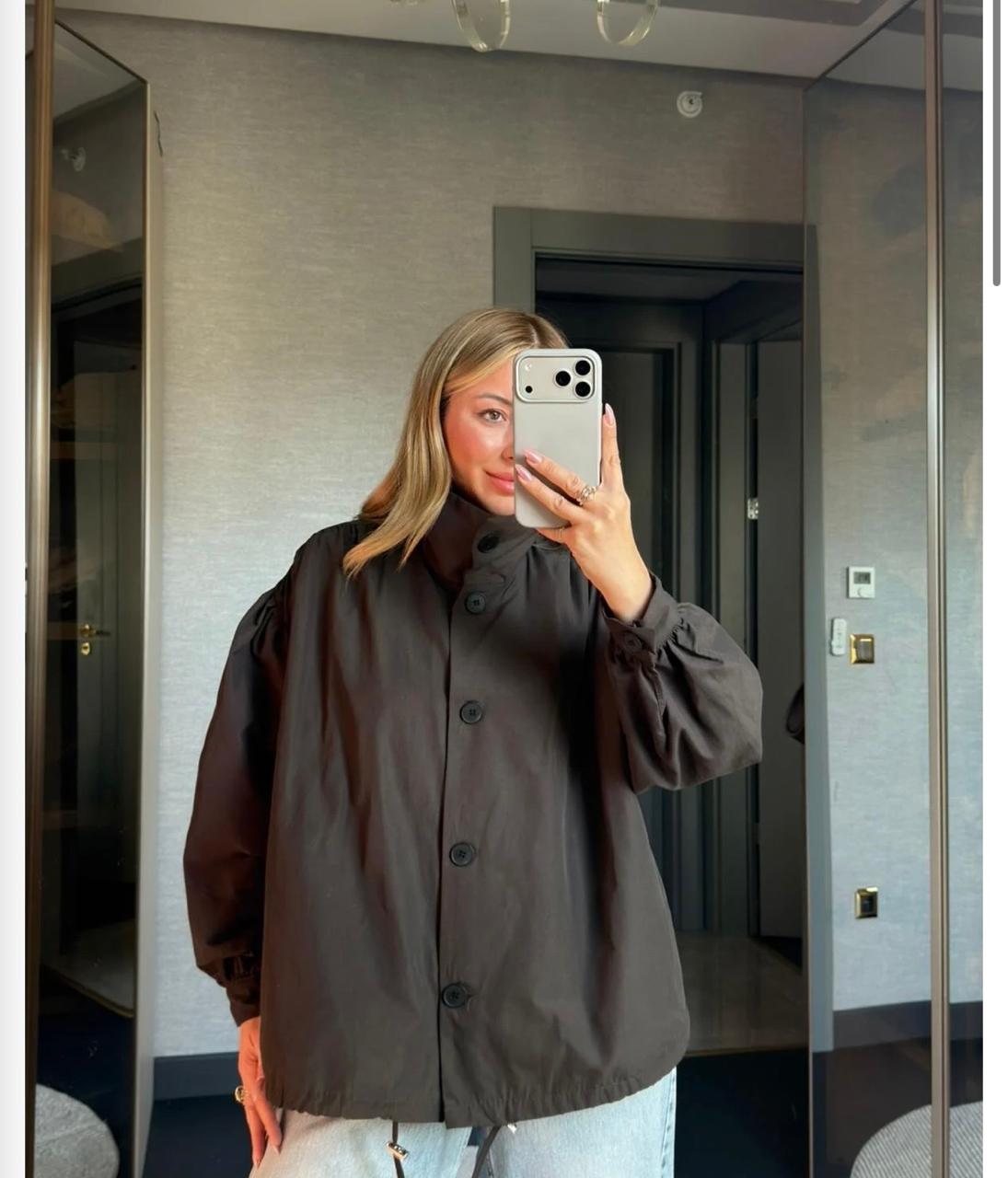 Jacket brown black buttons