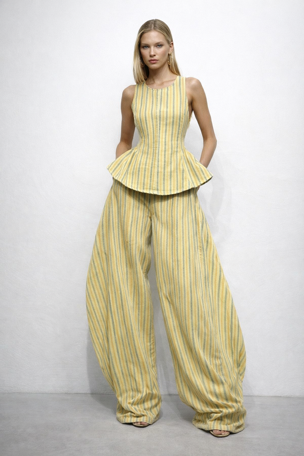 Set stripe yellow blue