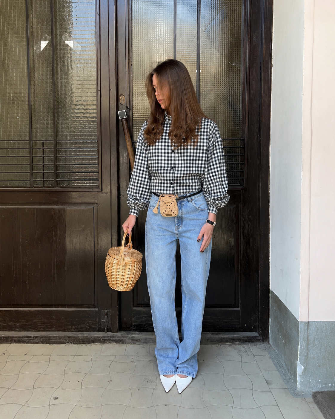 Shirt checkered black x white