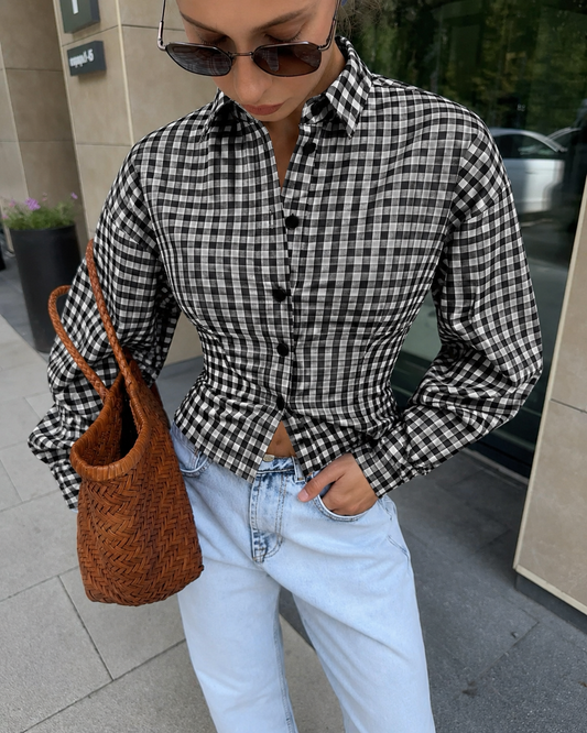 Shirt checkered black x white