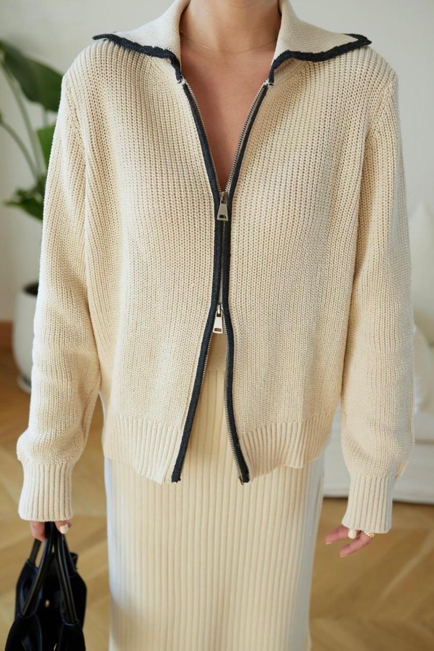 Zipper Knit Line Black