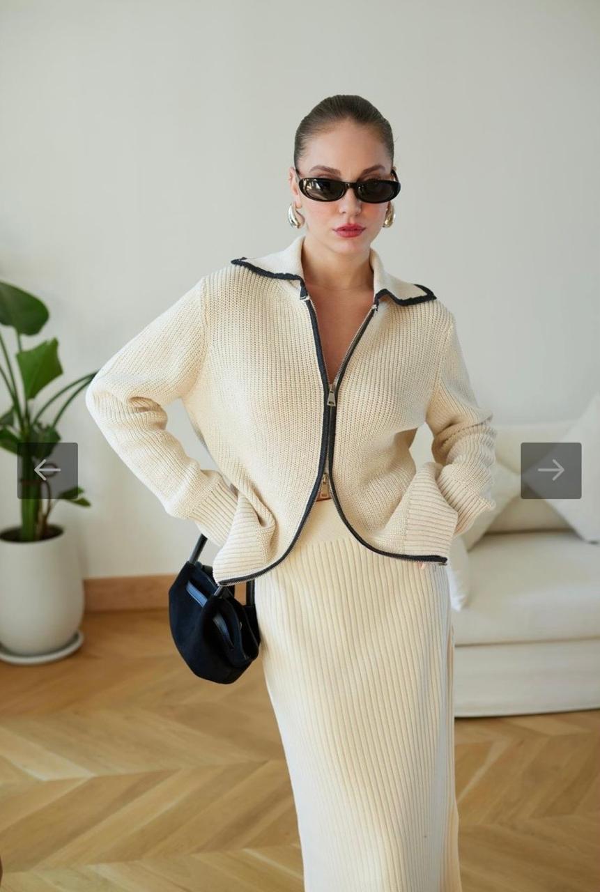 Zipper Knit Line Black