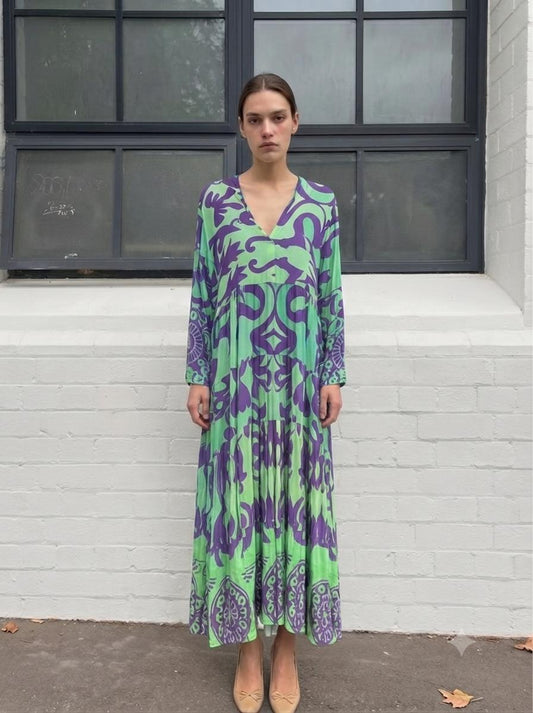 Dress green purple