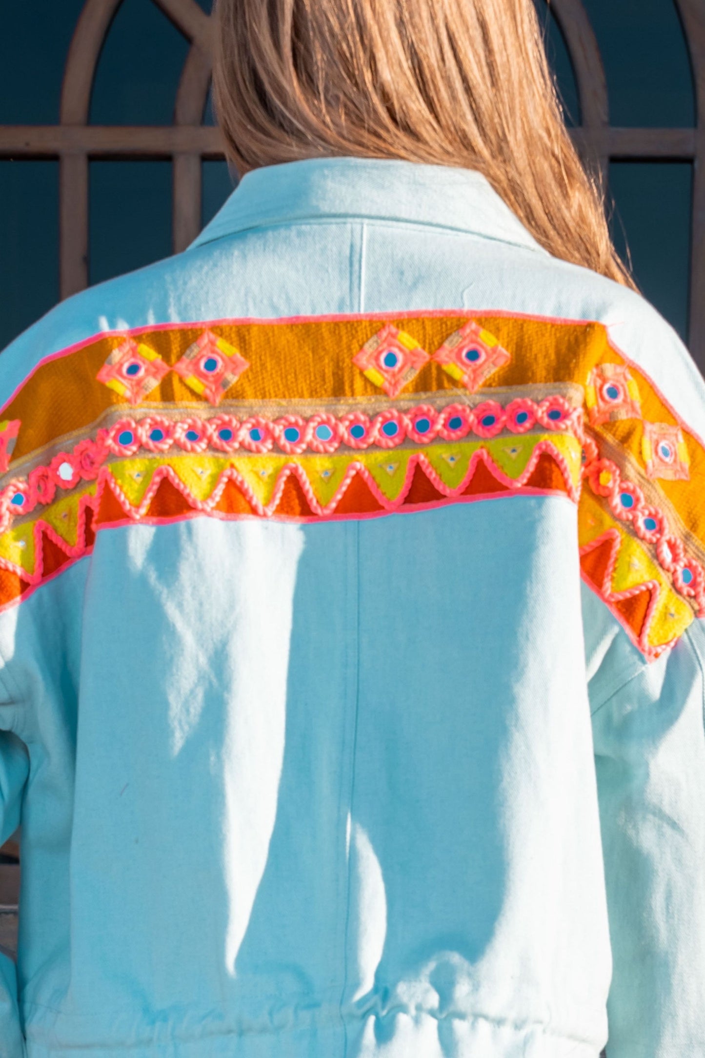 Jacket Blue embroidered