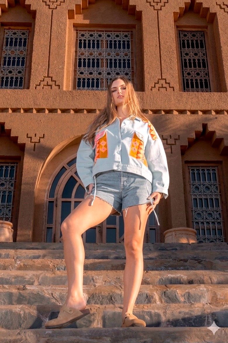 Jacket Blue embroidered