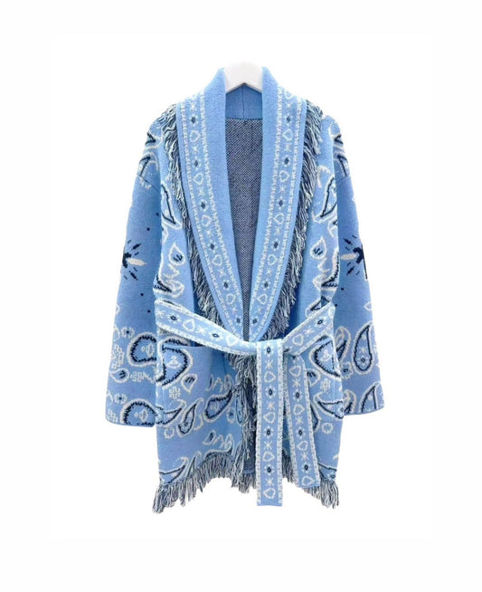 Bandana cardigan blue