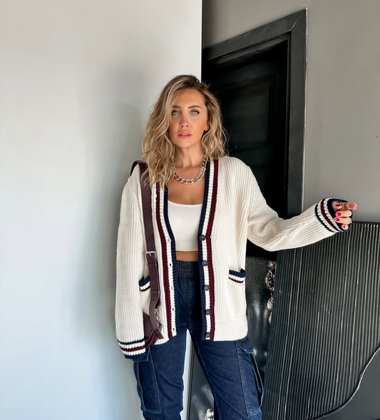 Cardigan Knitted 2 Lines