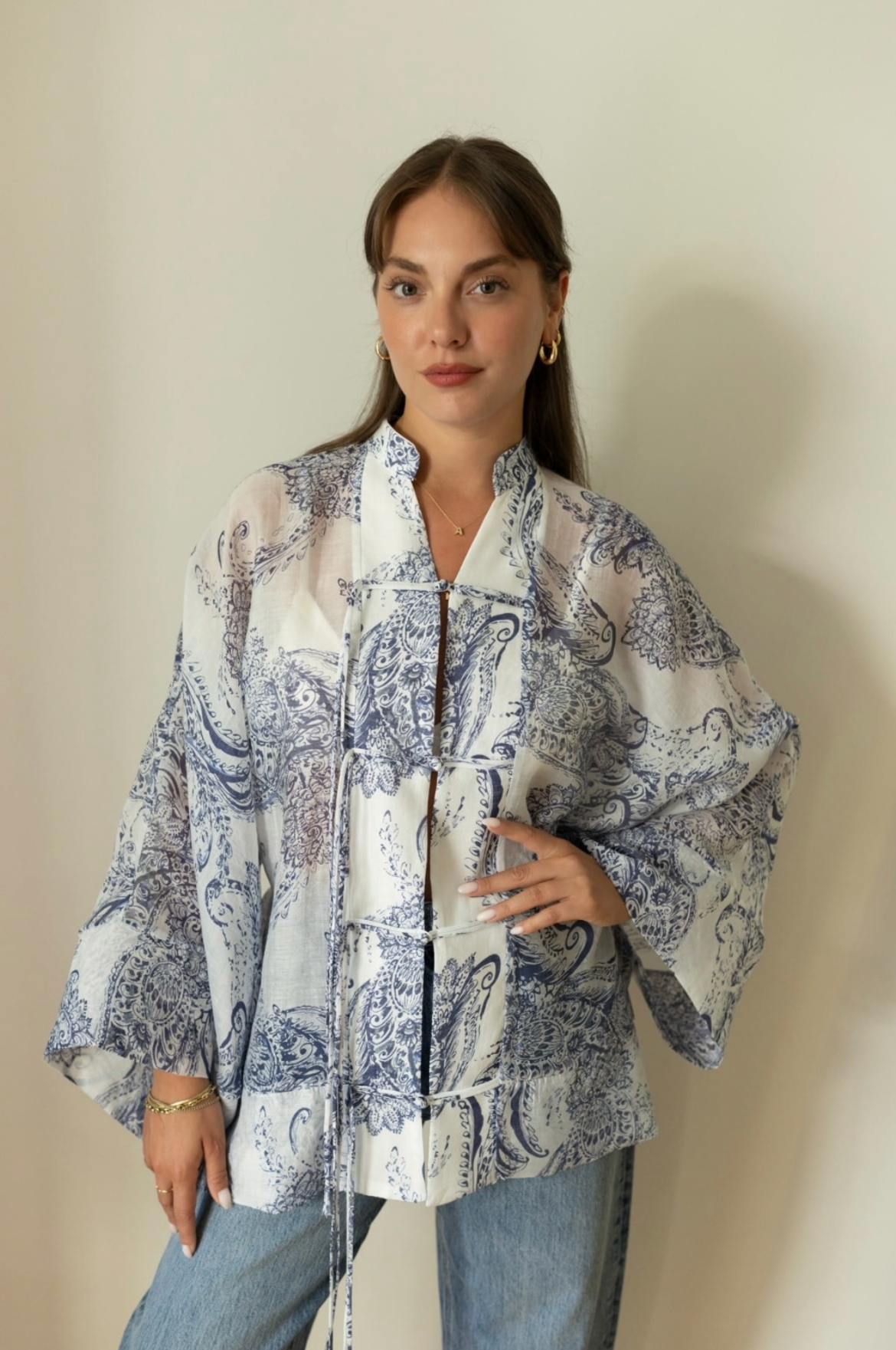 Shirt tang blue blanc
