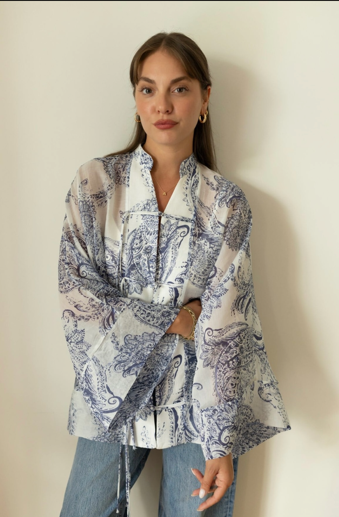 Shirt tang blue blanc