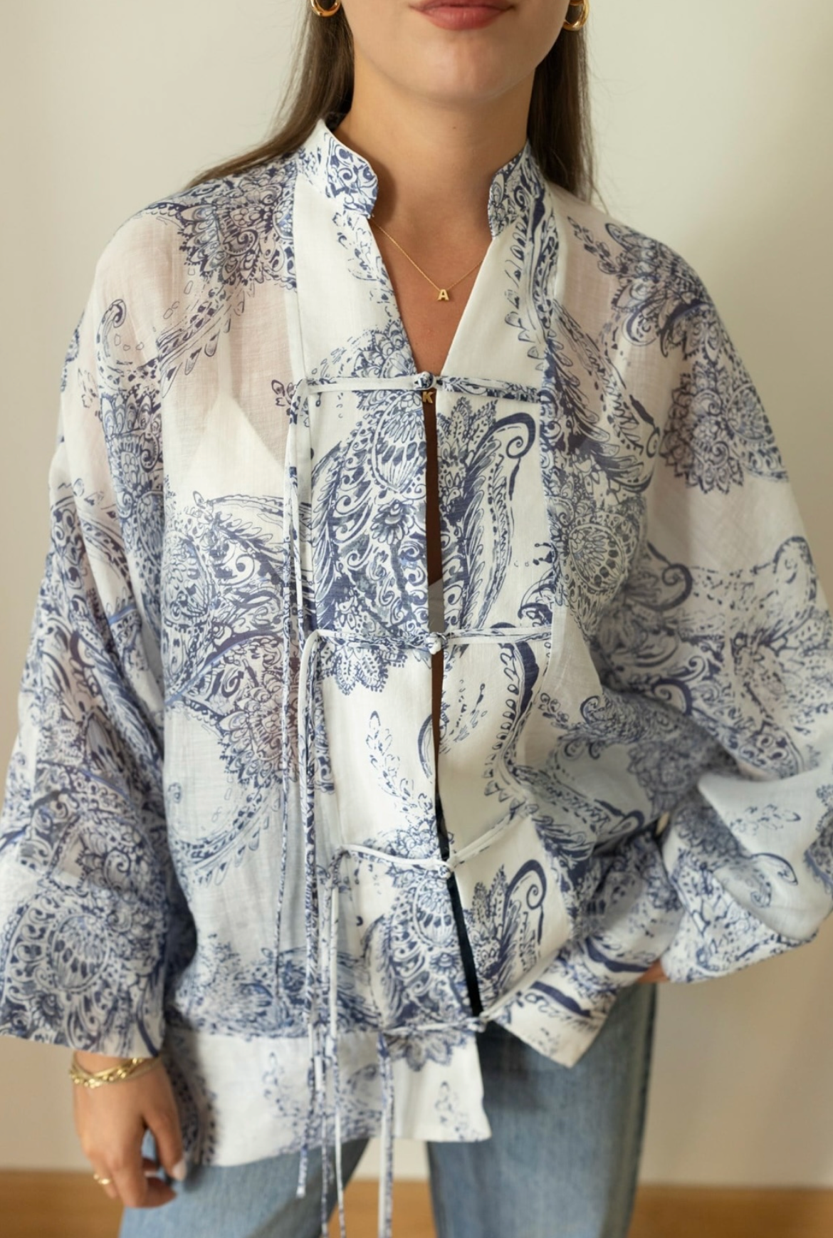 Shirt tang blue blanc
