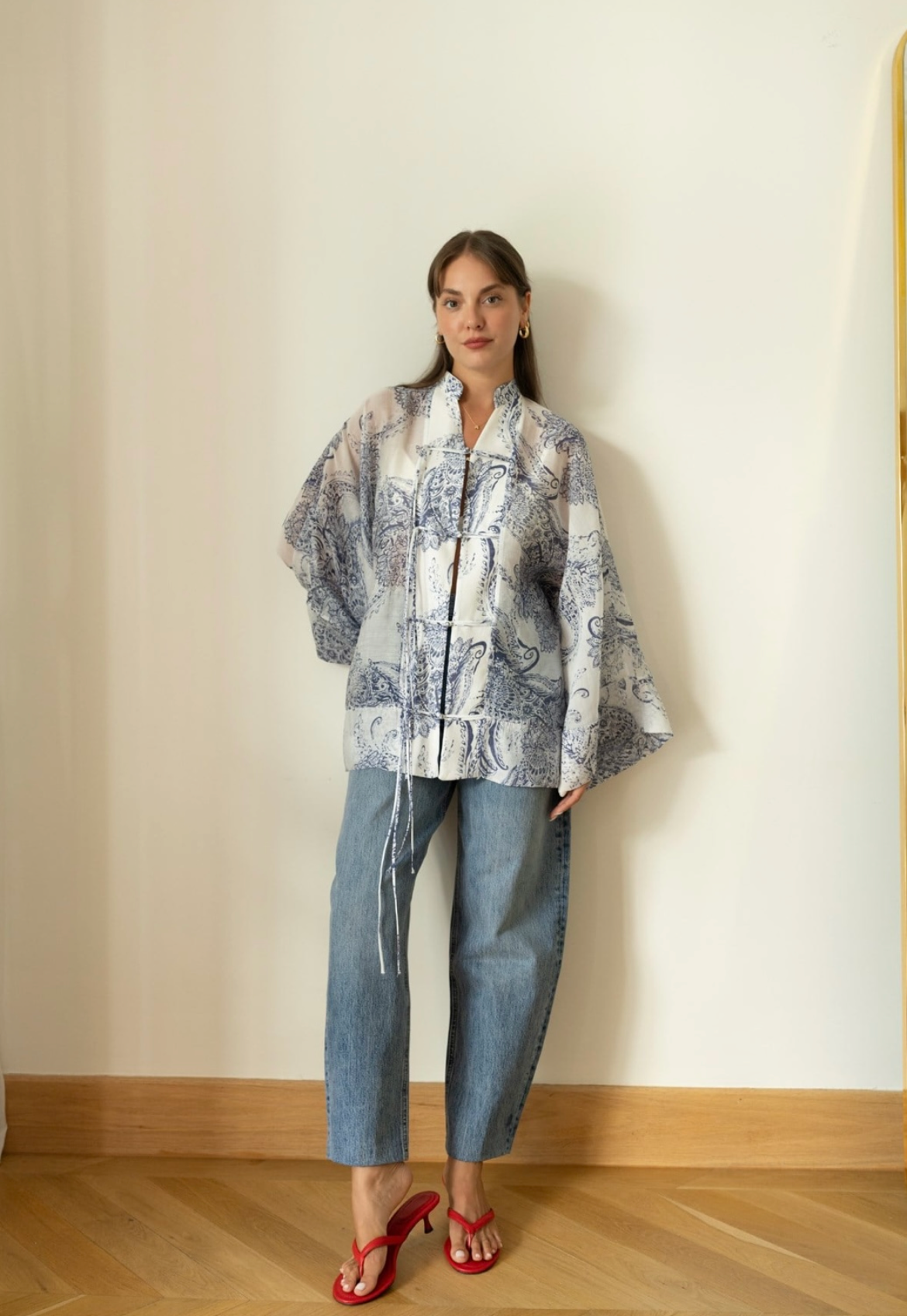 Shirt tang blue blanc