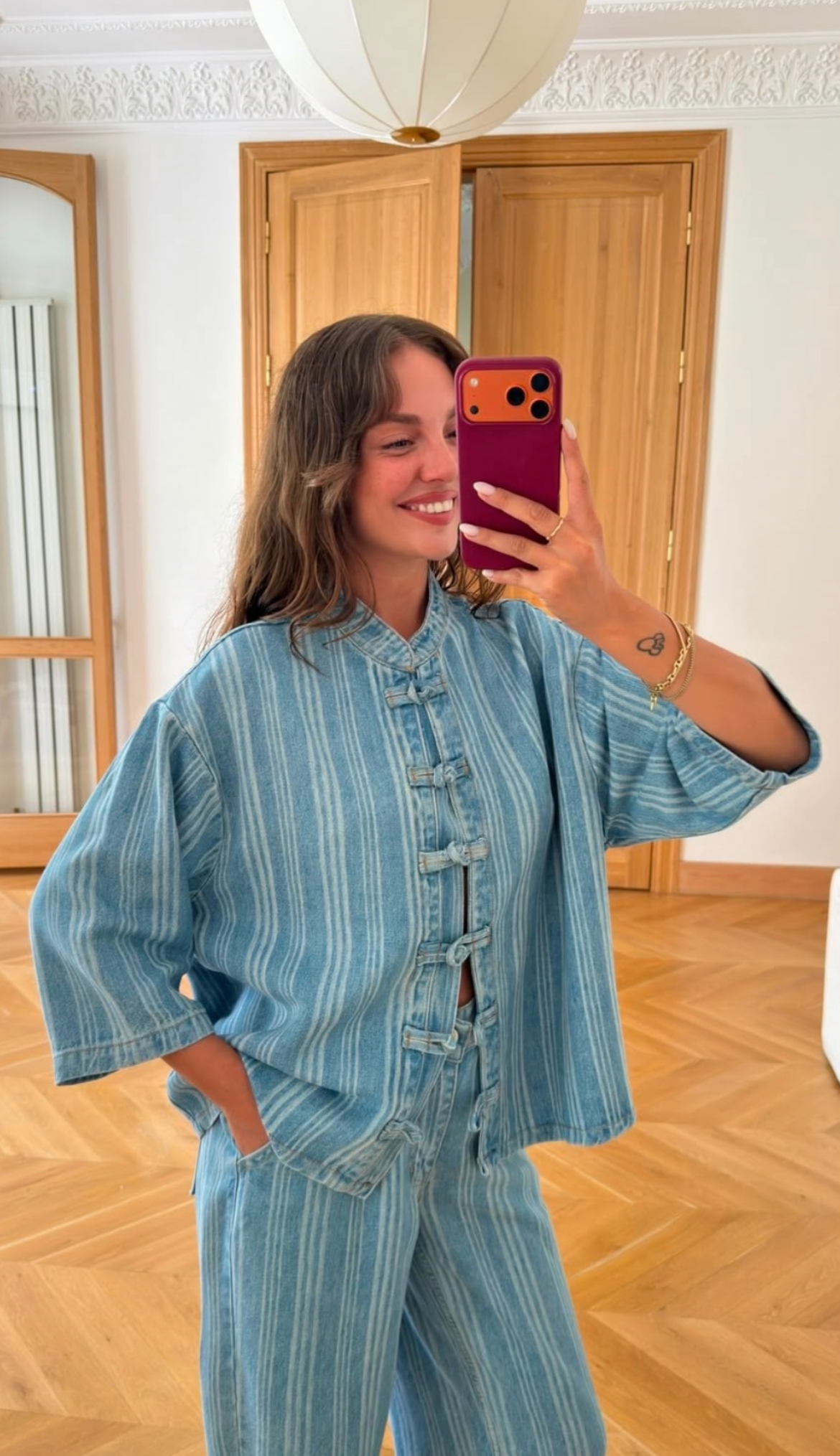 Set denim tang stripe