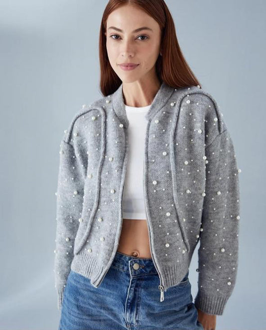 Cardigan grey pearl
