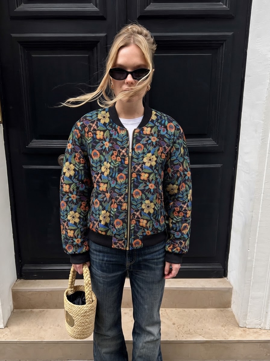 Jacket jacquard green olive