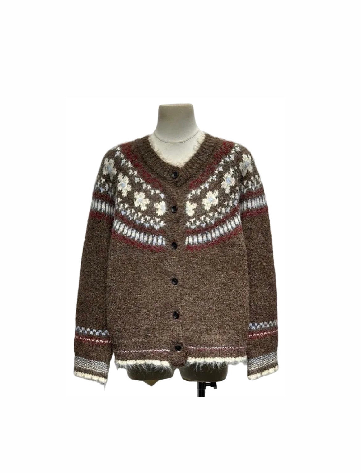 Cardigan argyle brown