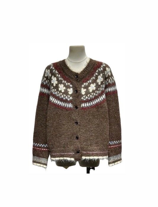 Cardigan argyle brown