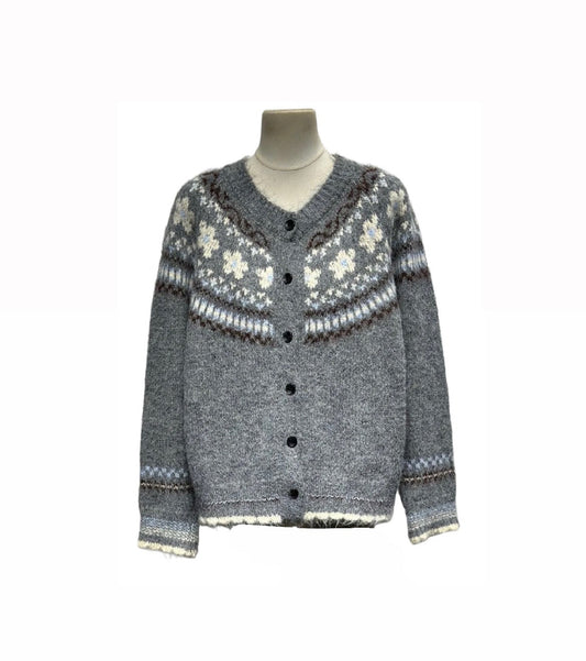 Cardigan argyle grey