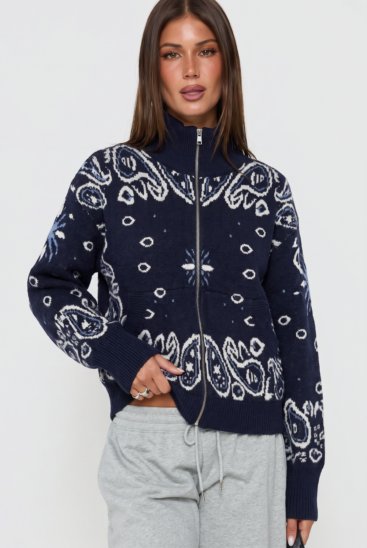 Bandana zipper Navy blue