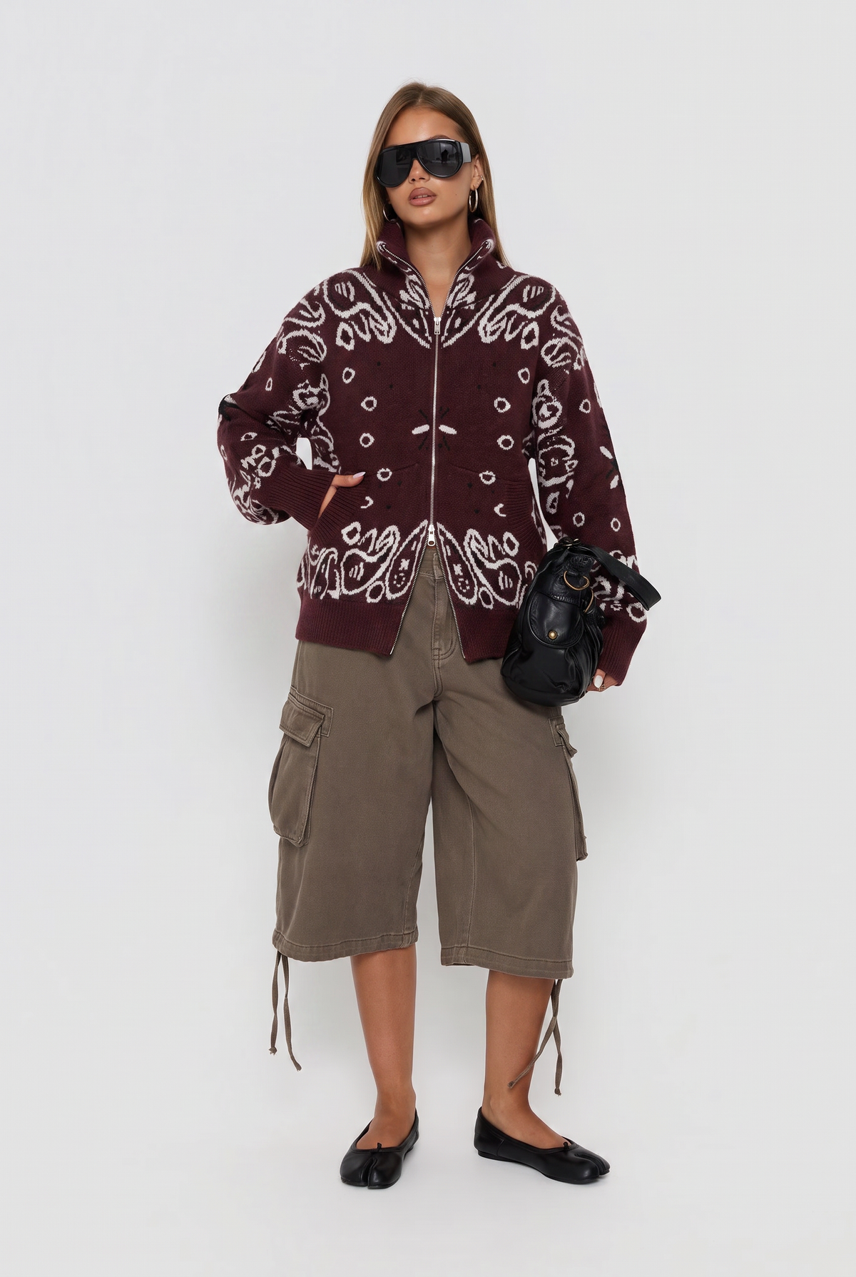 Bandana zipper burgundy